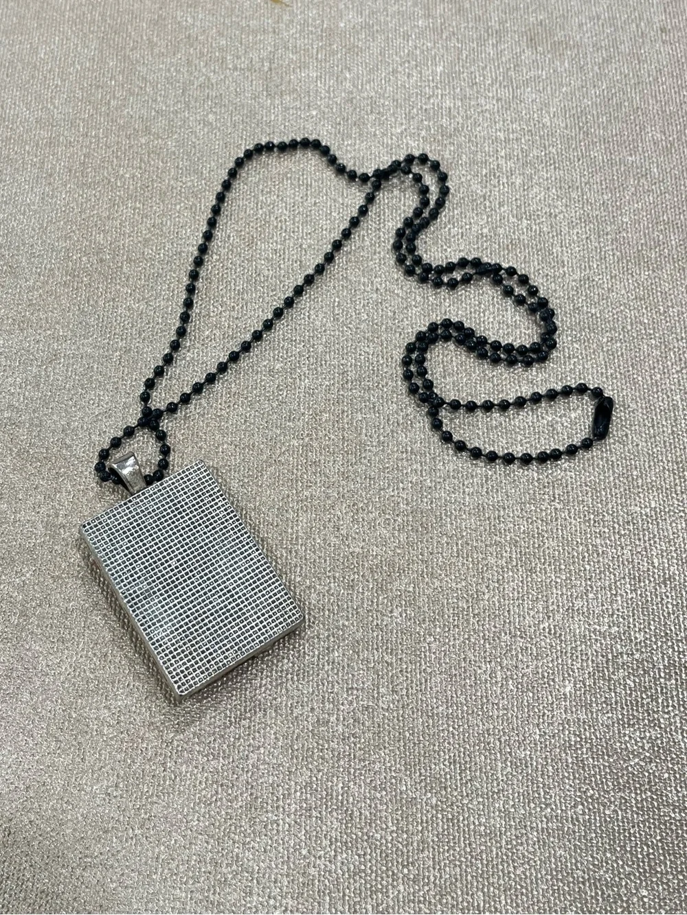 Hail Satan Hook em hand embroidered pendant and necklace